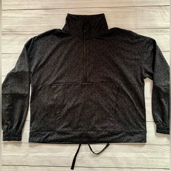 Mondetta Women’s Brushed Back 1/2 Zip Top in Black Pattern, Size Large - Picture 9 of 15